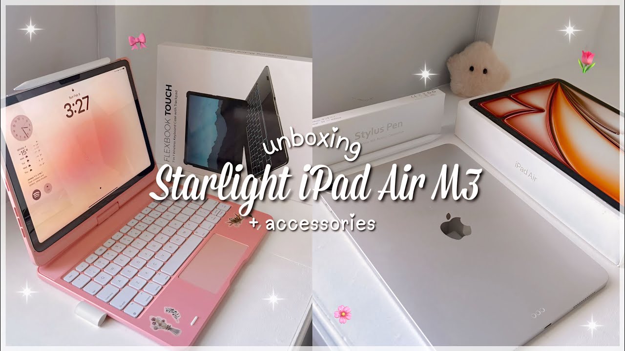 iPad Air M3 (starlight) 11” Unboxing || Aesthetic Set Up +