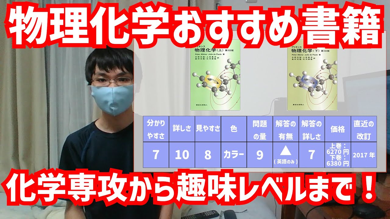 物理化学のおすすめ本(教科書、参考書、問題集)を大学の図書館で探し