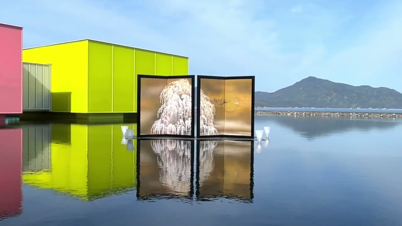 下瀬美術館にて加山又造作品2点の陶板画を水盤に展示｜ニュース｜大塚