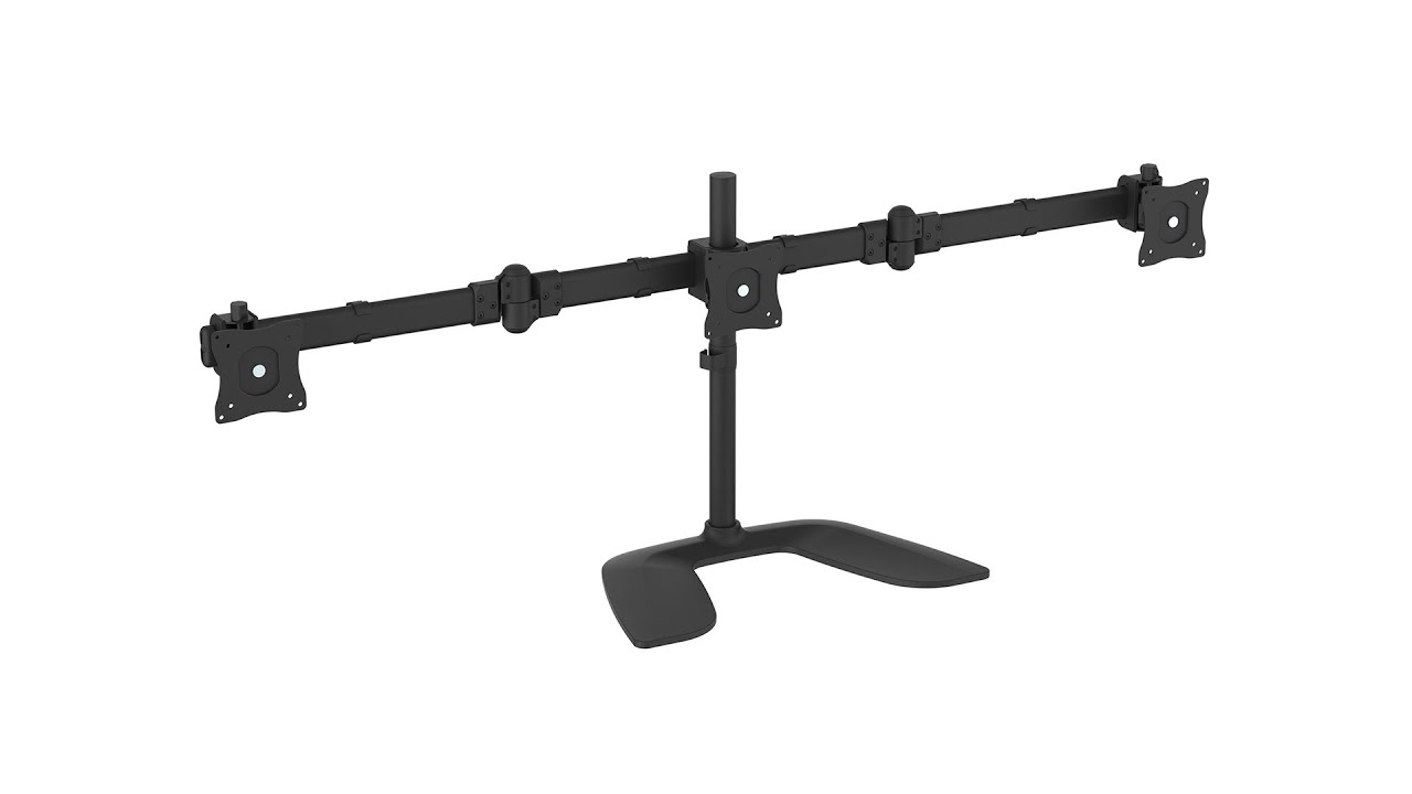 モニタースタンド／置き型／3画面／最大27インチ／耐荷重各8kg／VESA