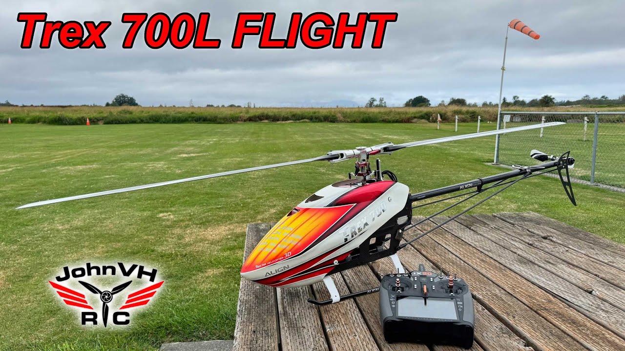 Noob flies a giant helicopter! Align Trex 700L 12s - YouTube
