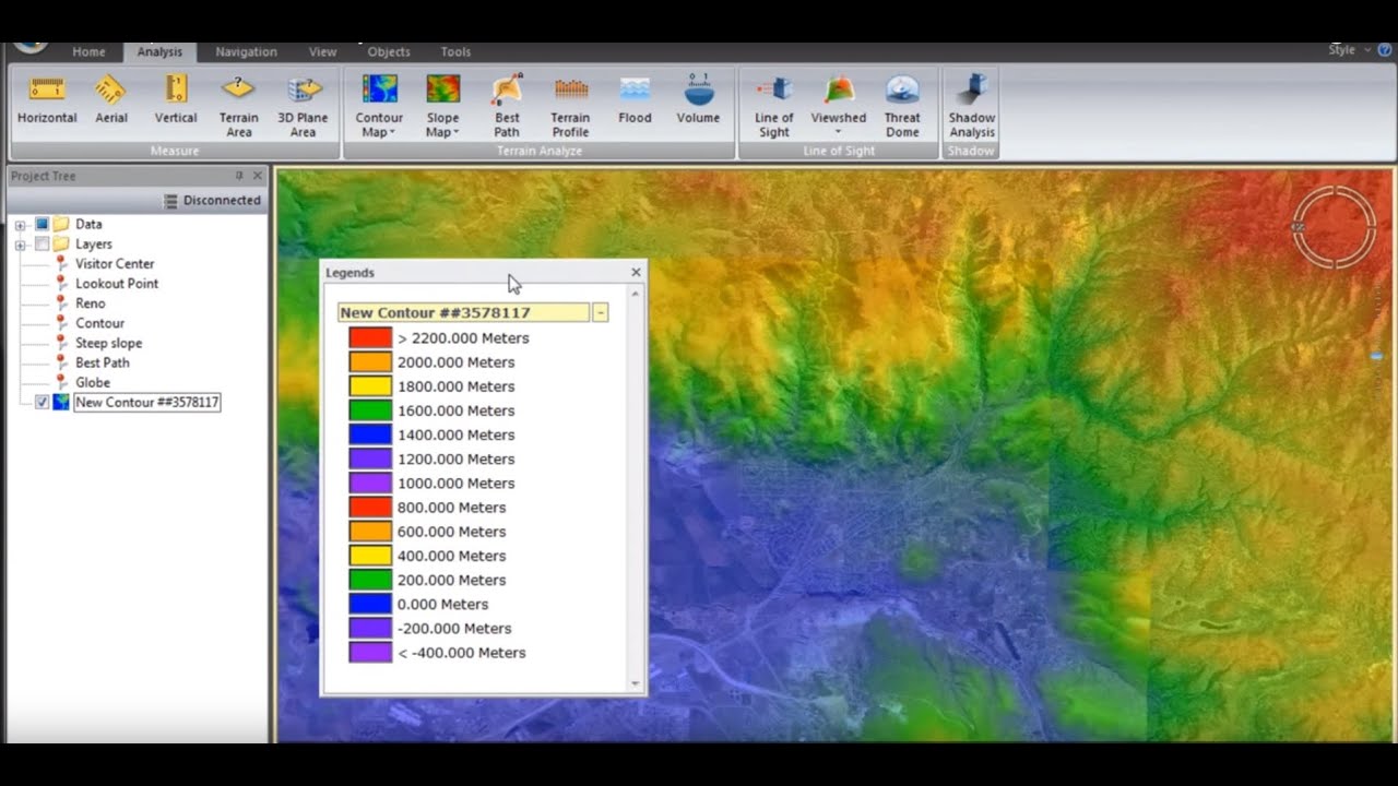 Skyline TerraExplorer 6.1 - Terrain Analysis Tools - YouTube