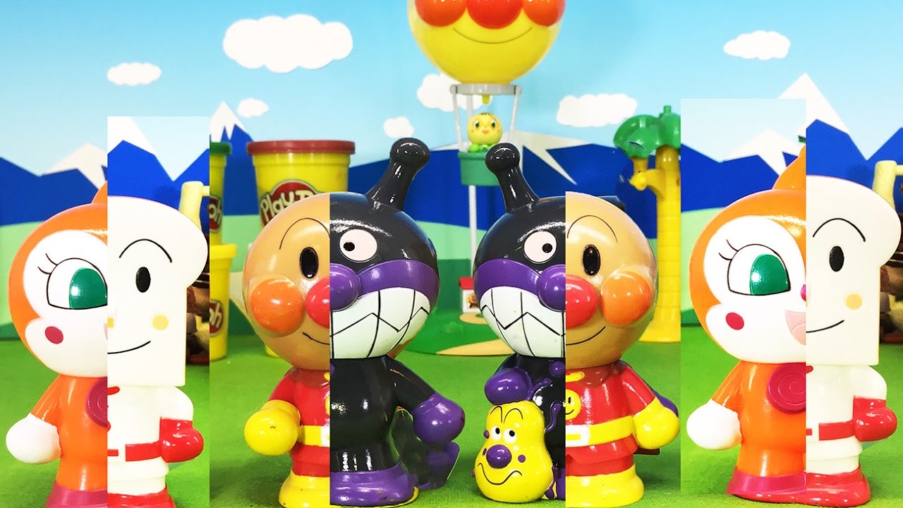 合体アンパンマンとバイキンマン ドキンちゃんとしょくぱんまんも合体