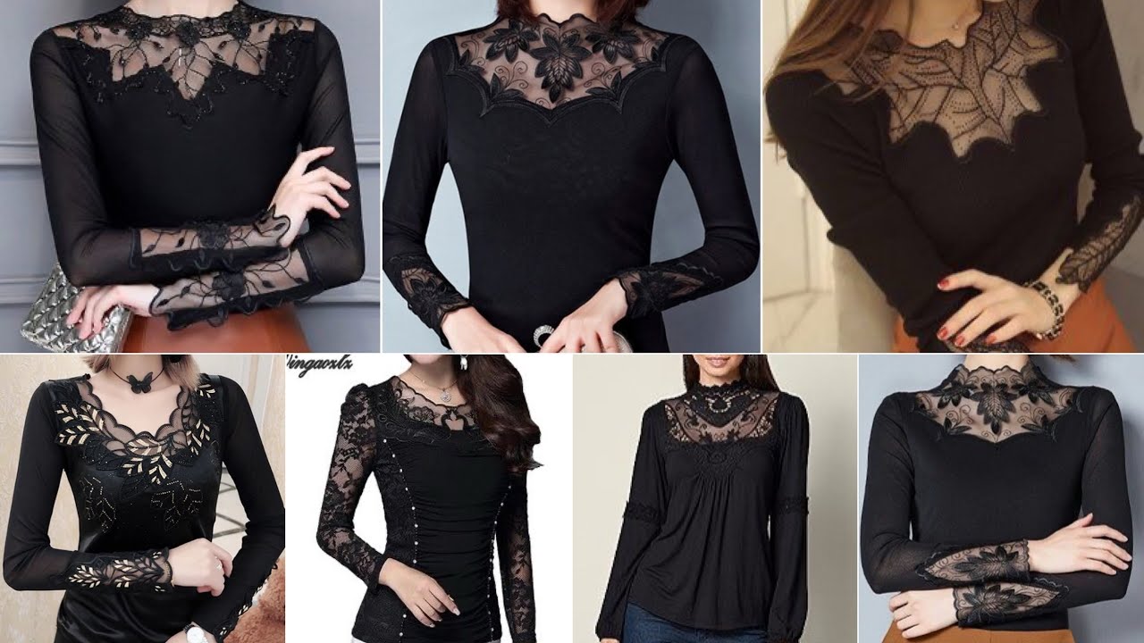 60+ Stylish & trendy lace patchwork blouse /tops designs ideas