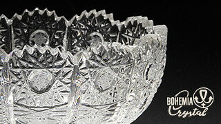 【新品】※ラスカ※ ボヘミア クリスタル ボウル 25cm 箱付 BOHEMIA ボヘミア クリスタル コンポート デザート椀 フルーツボウル