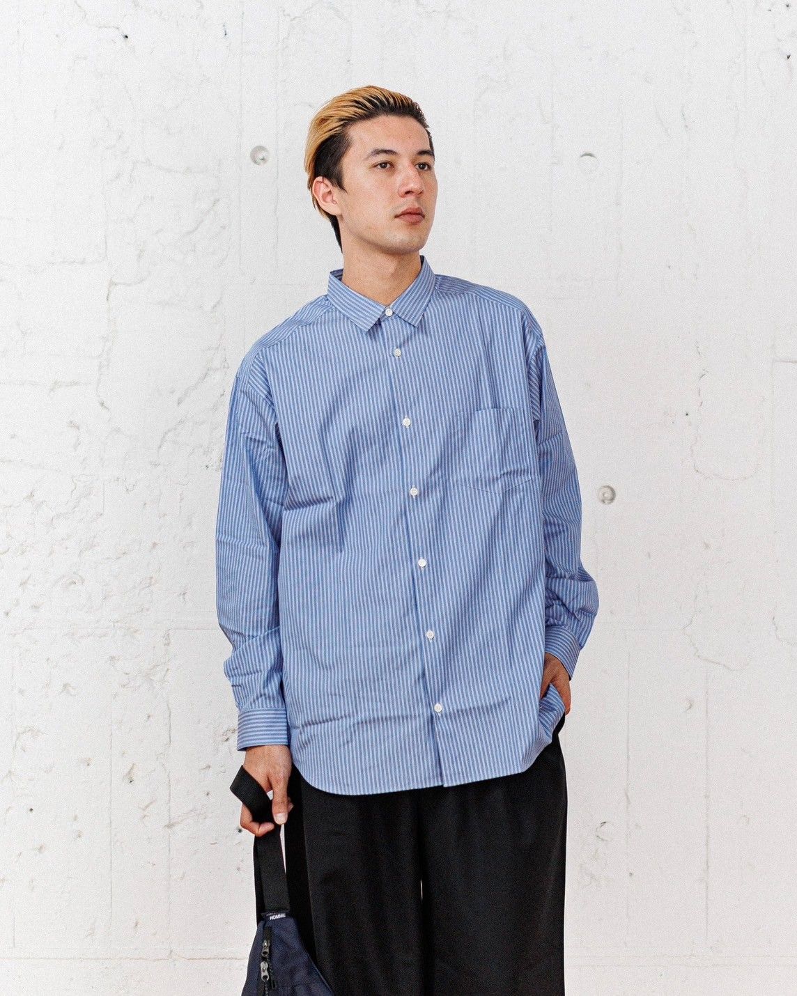 COMME des GARCONS HOMME ストライプシャツ(NAVY/SAX/WHITE)スタイル 2