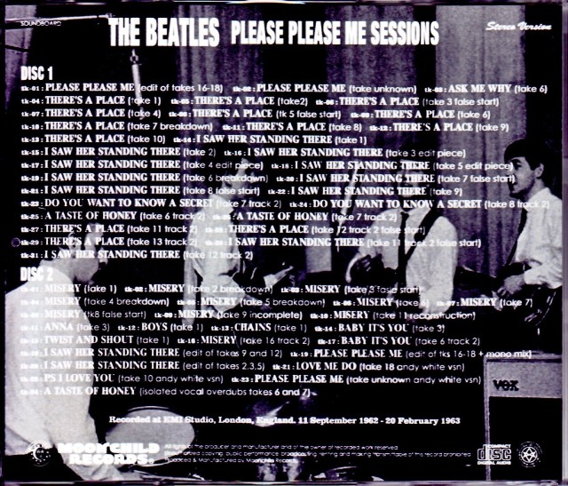 Beatles ビートルズ/Please Please Me Sessions London,UK 1962-1963
