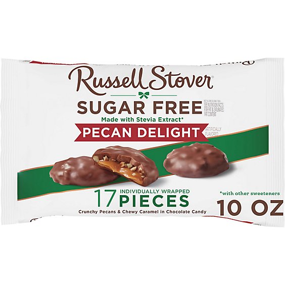Russell Stover Sugar Free Pecan Delight Chocolate Candy Bag - 10