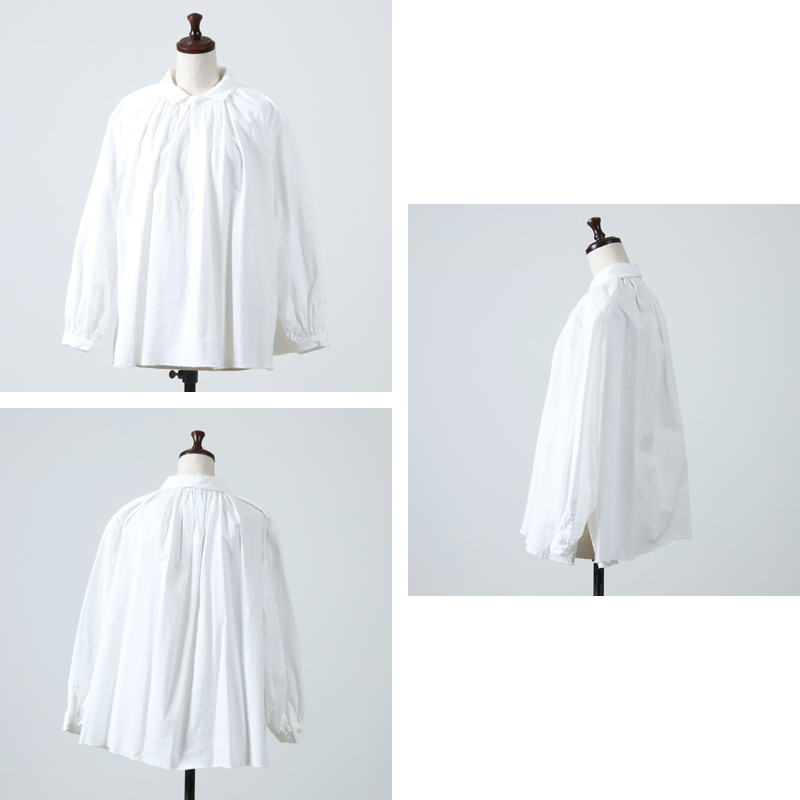 YAECA (ヤエカ) WRITE GATHERED BLOUSE / ライトギャザーブラウス