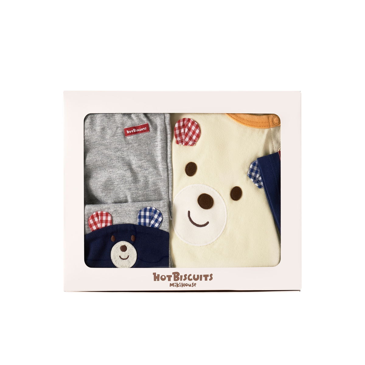ミキハウスホットビスケッツ 顔ドン！Tシャツ＆ハーフパンツセット