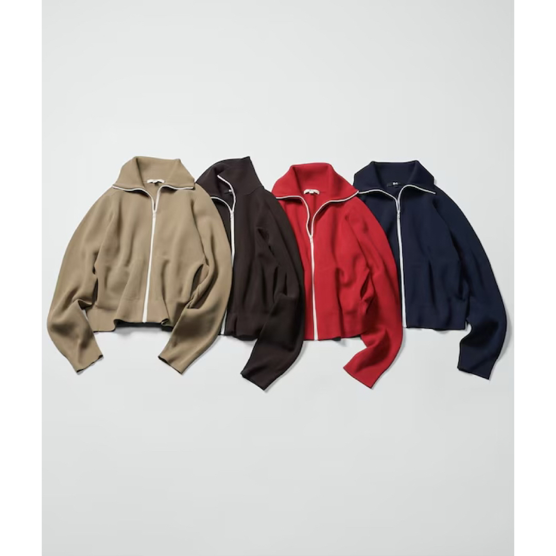 UNIQLO - 【新品】UNIQLO C ミラノリブフルジップカーディガン レッド