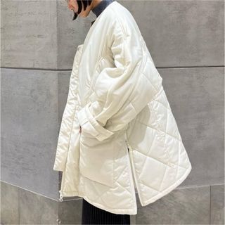 UNITED ARROWS - UNITED ARROWS Aライン ノーカラー ミドル丈コート