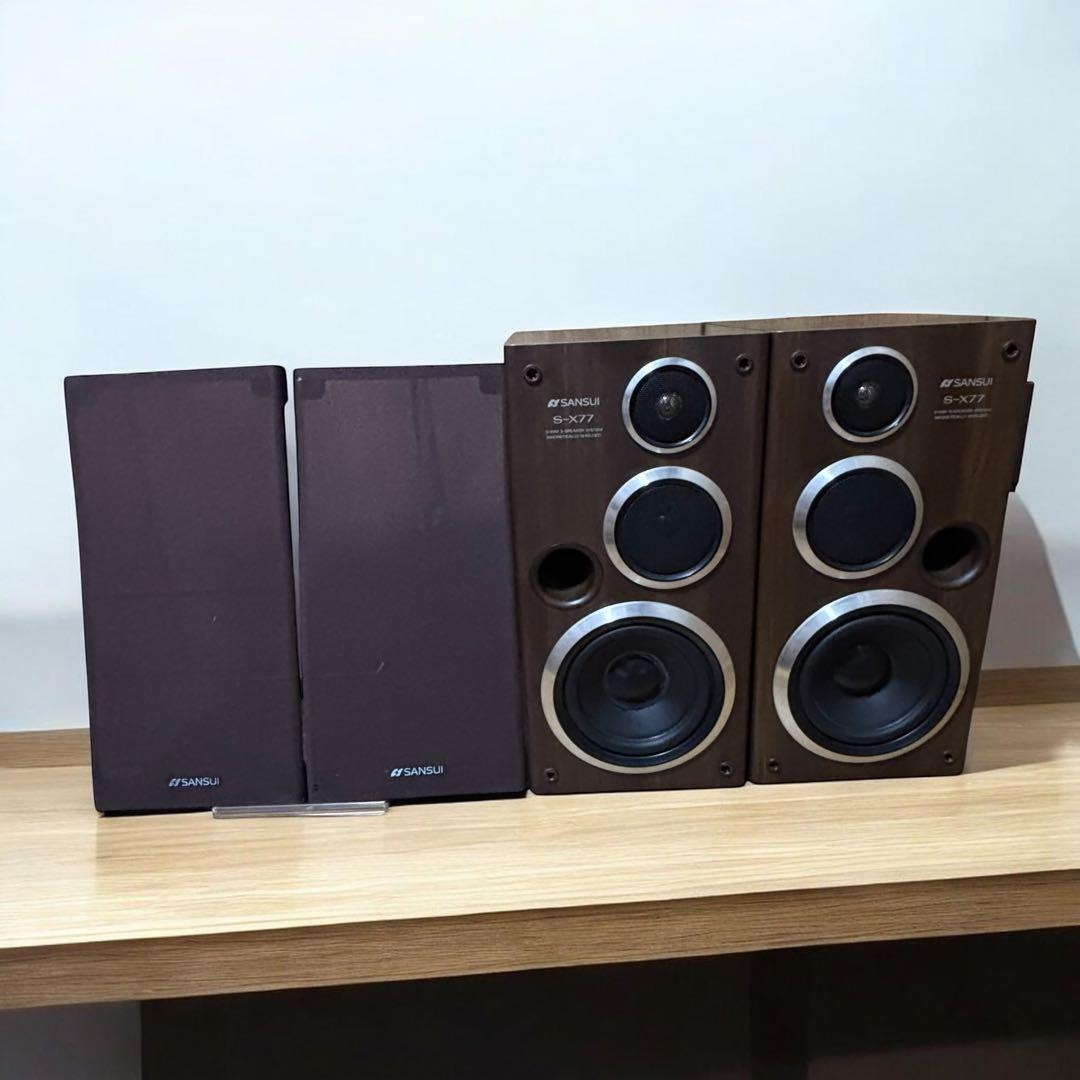 動作良好】SANSUI S-X77 ペア 3Way スピーカー 美品 木製の通販 by