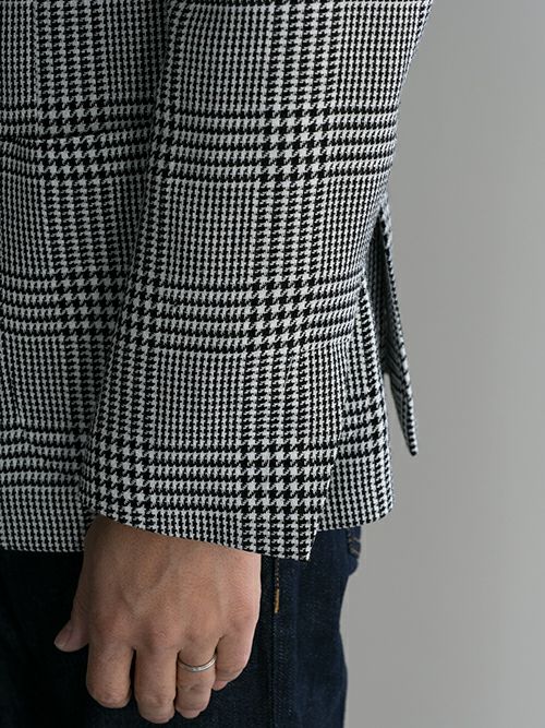 LARDINI ラルディーニ グレンチェック柄2Bジャケット BLACK.C | ITAL