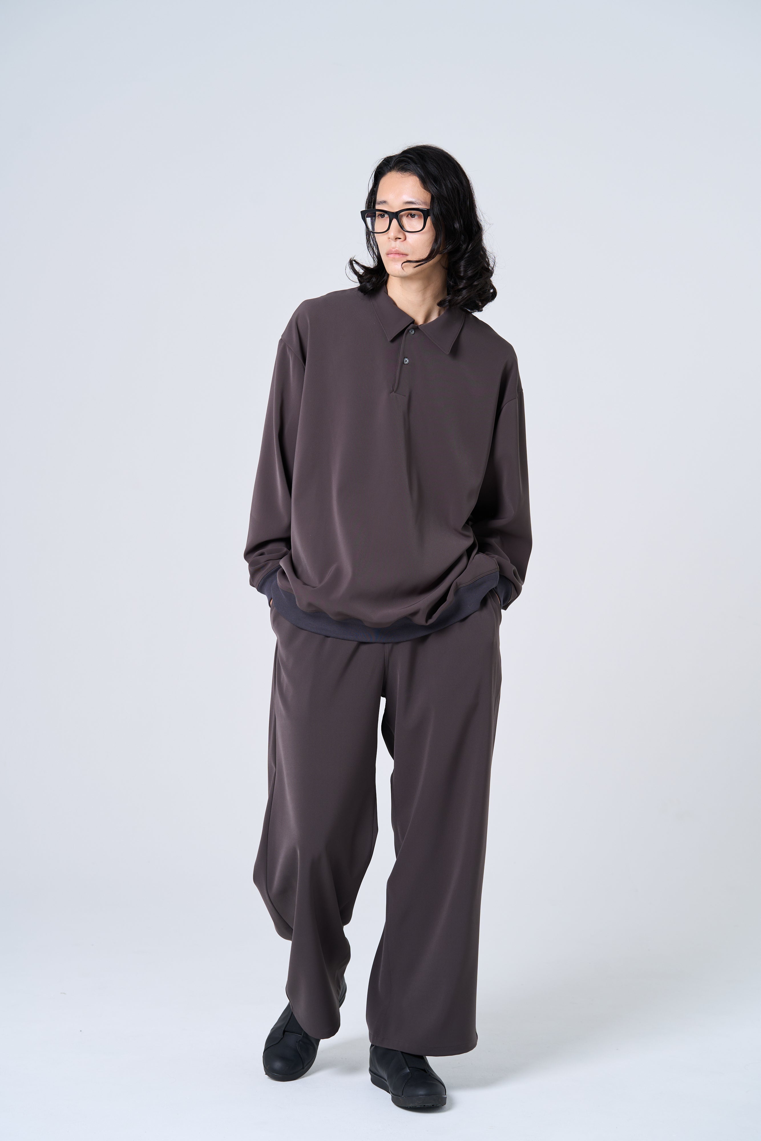 TP-03 Comfortable long-sleeve polo shirt（charcoal gray） – jocund