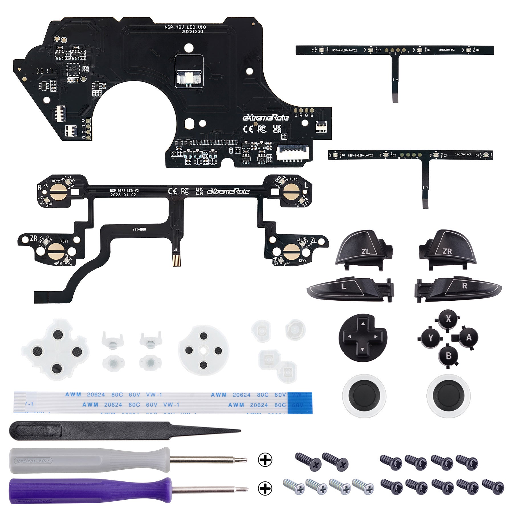 eXtremeRate Nintendo Switch Proコントローラー用マルチカラー発光