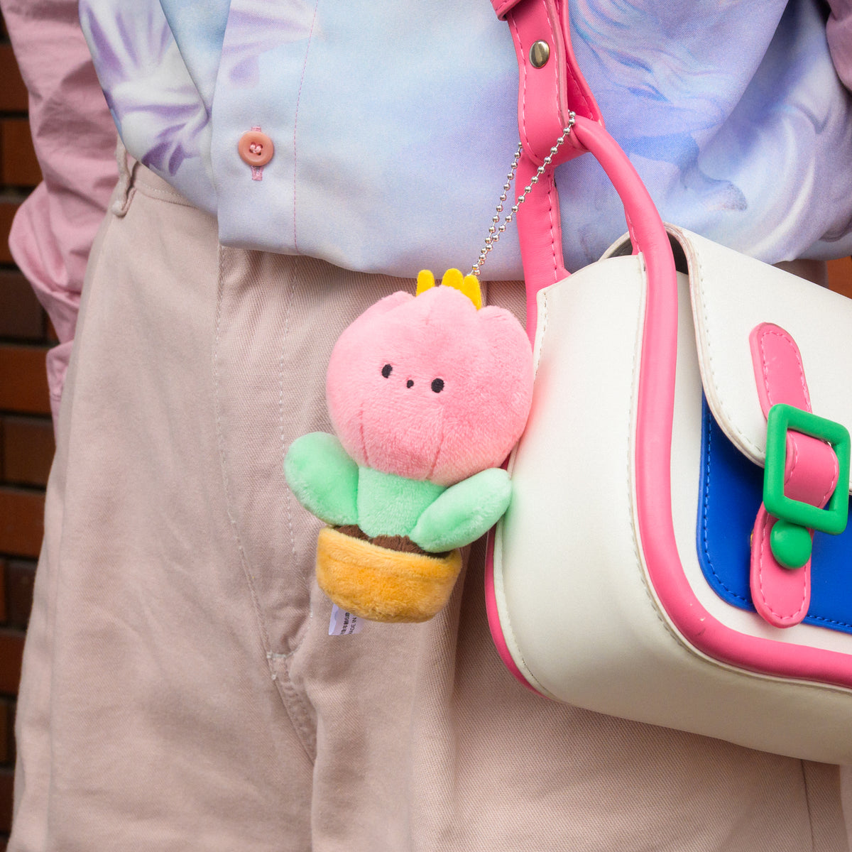 Tulip stuffed toy key chain/Pink/Haruna Sudo