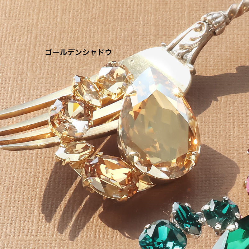 レシピNo.KR1058 貴和クリスタルのビジューアーチブローチ – 貴和
