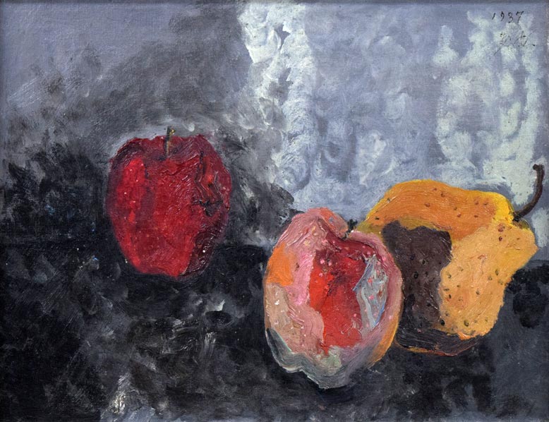 高間惣七「静物画（果物）」油絵・F6号 絵画買取・販売の小竹美術
