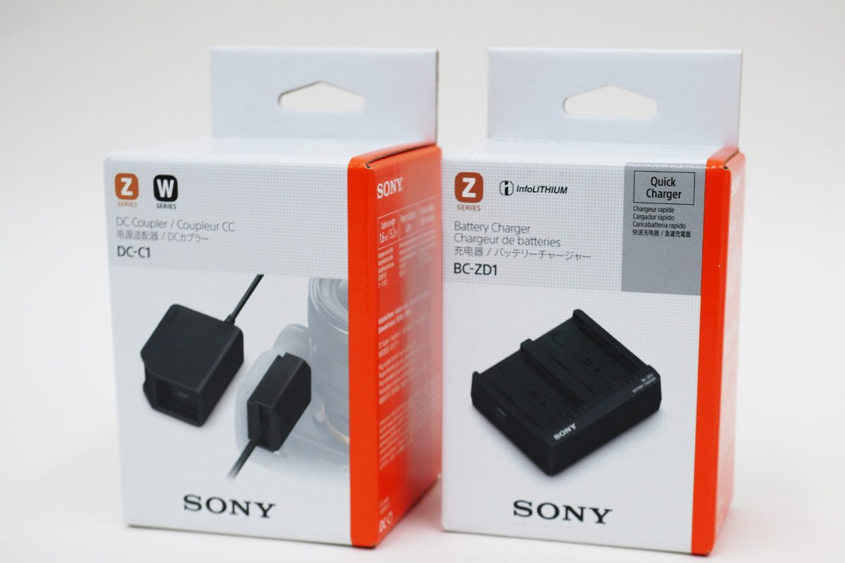 αアクセサリー、バッテリーチャージャー「BC-ZD1」、DCカプラー「DC-C1
