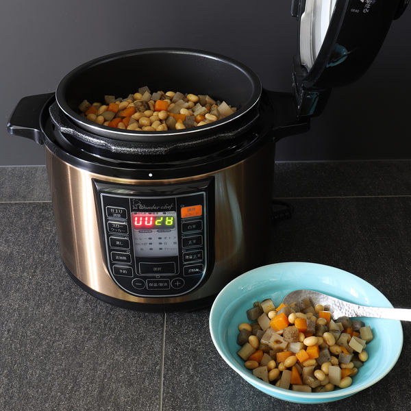 dショッピング |特価 電気圧力鍋 4L スターターセット 蒸しす 軽量