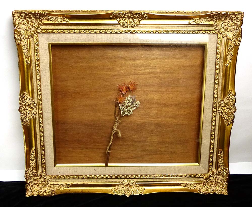 新品6万円額縁】 油絵 花の絵 金縁 額入り 油彩 飾り額 高級金縁額