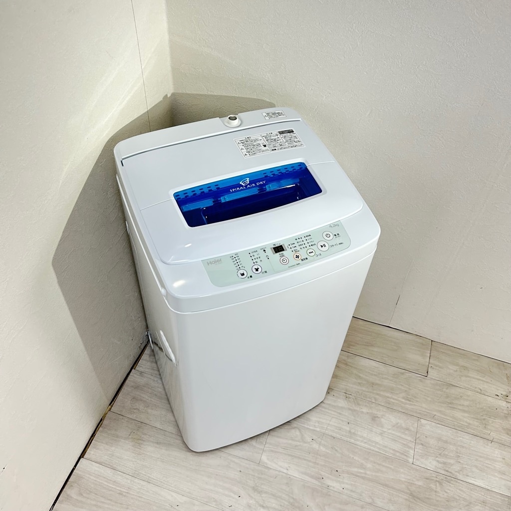 中古 風乾燥 全自動洗濯機 4.2kg ハイアール JW-K42K-W 2015年製