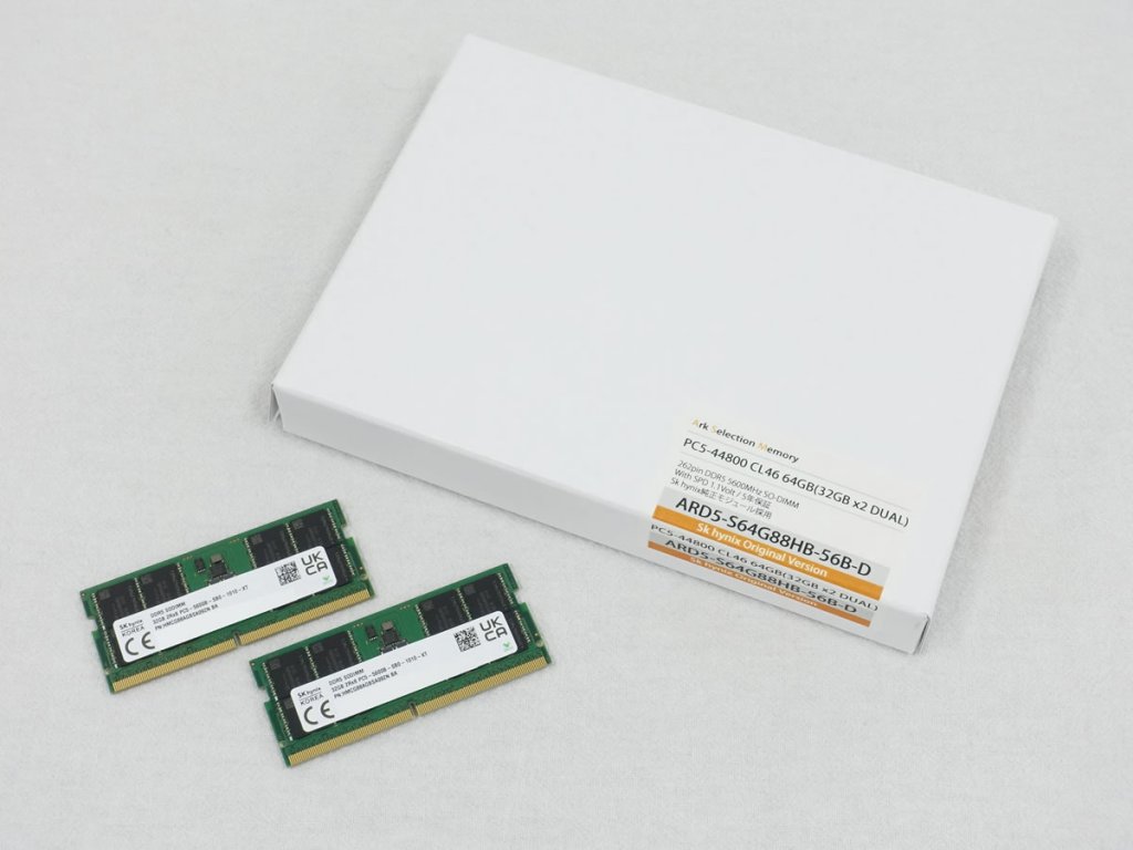 ネイティブDDR5-5600DRAM搭載、SKhynix純正モジュール採用262Pin SO