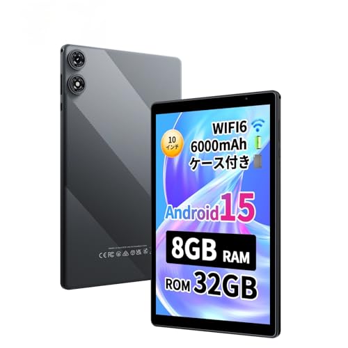タブレット 本体 10.4インチ Android15 Wi-Fi6 動画視聴 タブレット