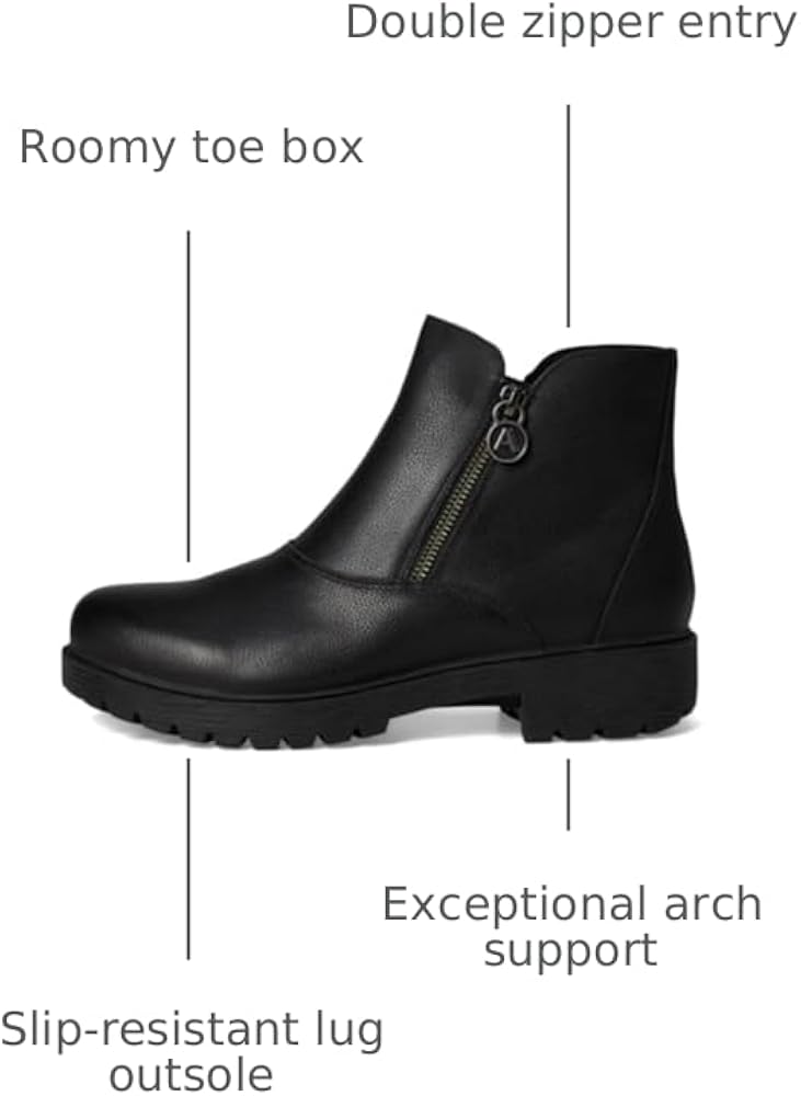 Amazon.com | Alegria Womens Rorie Double Zipper Flat Comfort Boots