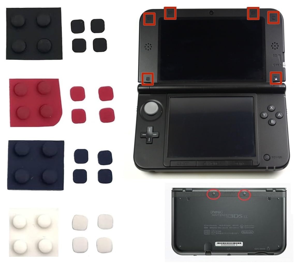 Amazon | NEW 3DS LL 専用 上部LCD ネジ穴 スクリュー ラバーフット