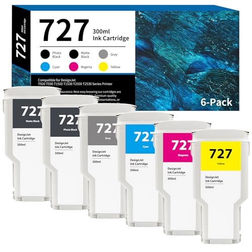 Amazon.co.jp: 727 インクカートリッジ 300ml 6個パック (PK, MK, G, C