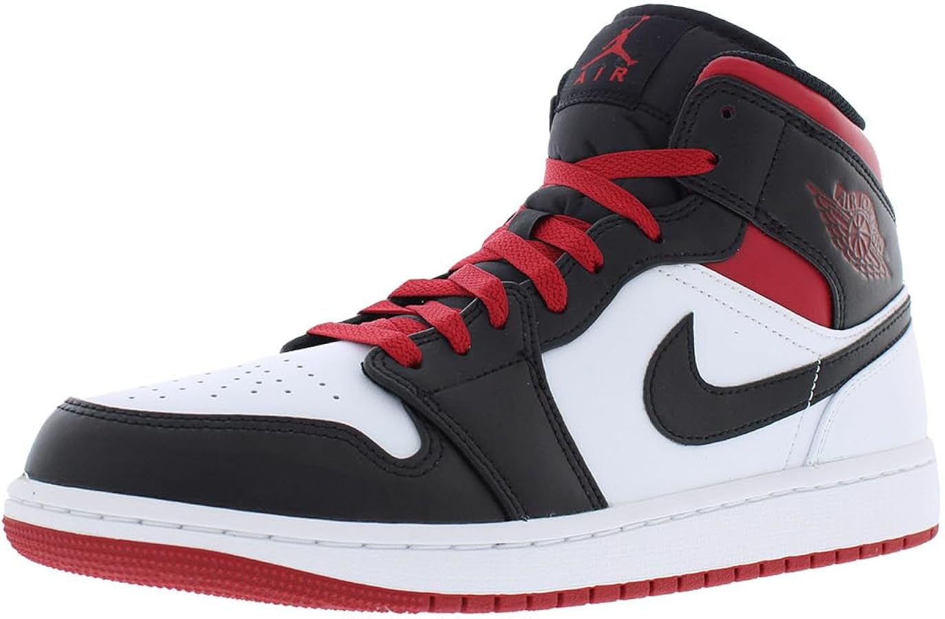 Air Jordan 1 Mid Men's Shoes Size - 10.5 White/Gym Red-Black