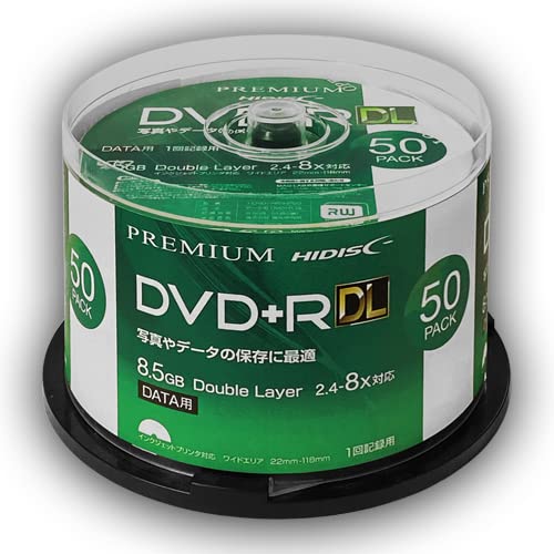 Amazon.co.jp: HIDISC DVD+R DL 片面2層 データ用 容量8.5GB 8倍速対応