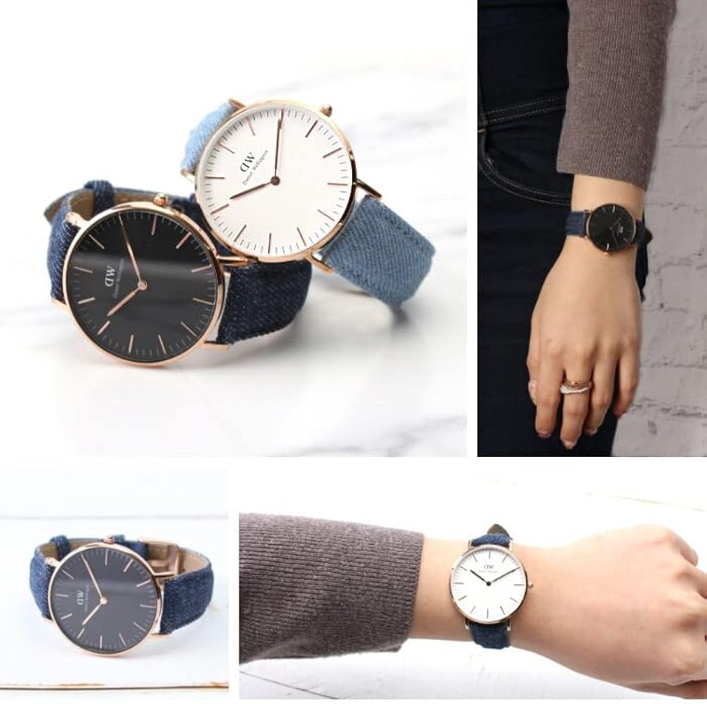 Amazon.co.jp: [DENIM Leather] 時計ベルト デニム レザー 腕時計 替え