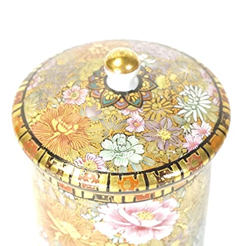♢九谷焼 椿山窯 若村紫紅作 金彩色絵磁器皿 共箱入 希少