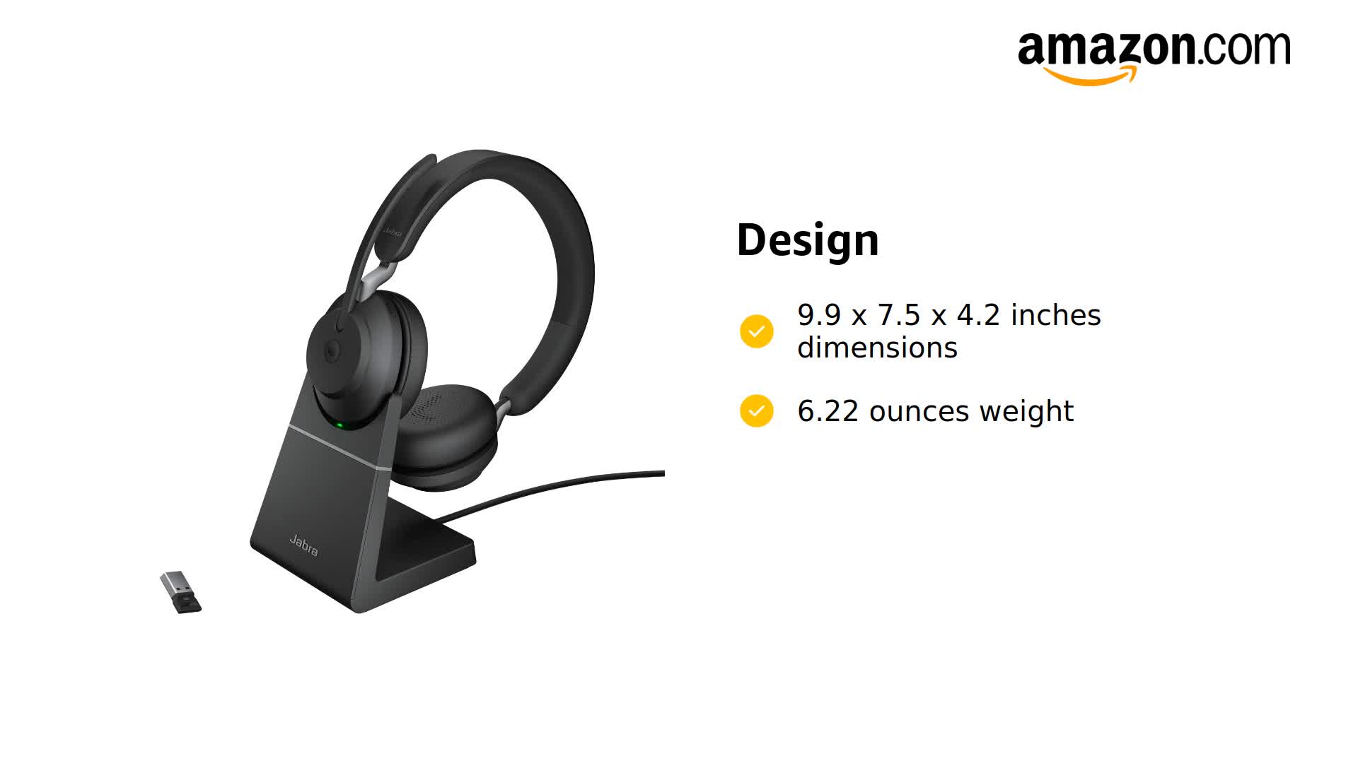 Amazon.com: Jabra Evolve2 65 - USB-A MS Teams Stereo with Charging
