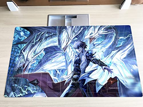 遊戯王 青眼龍降臨 プレイマット ブルーアイズ ハーフマット 遊戯王