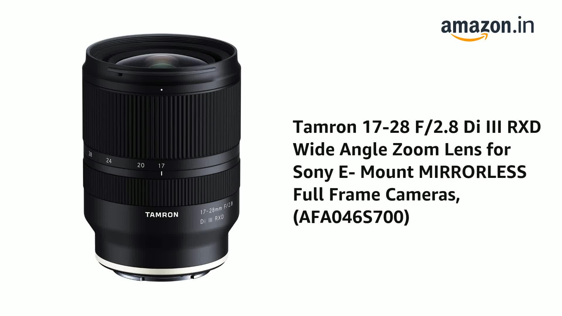 Tamron 17-28 F/2.8 mm Di III RXD Wide Angle Zoom Lens for Sony E