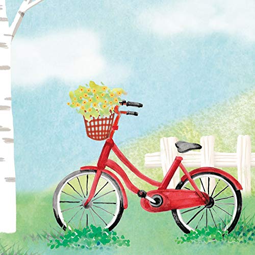 Amazon.co.jp: 額絵 風車のある風景 自転車と白樺 F4 青木奏 （G4