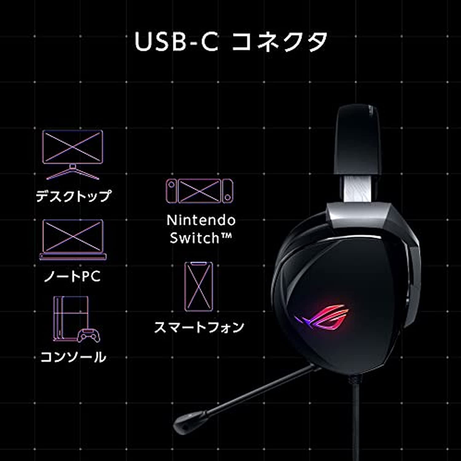 Amazon.co.jp: ASUS ゲーミングヘッドセット ROG THETA 7.1 PC、PS5