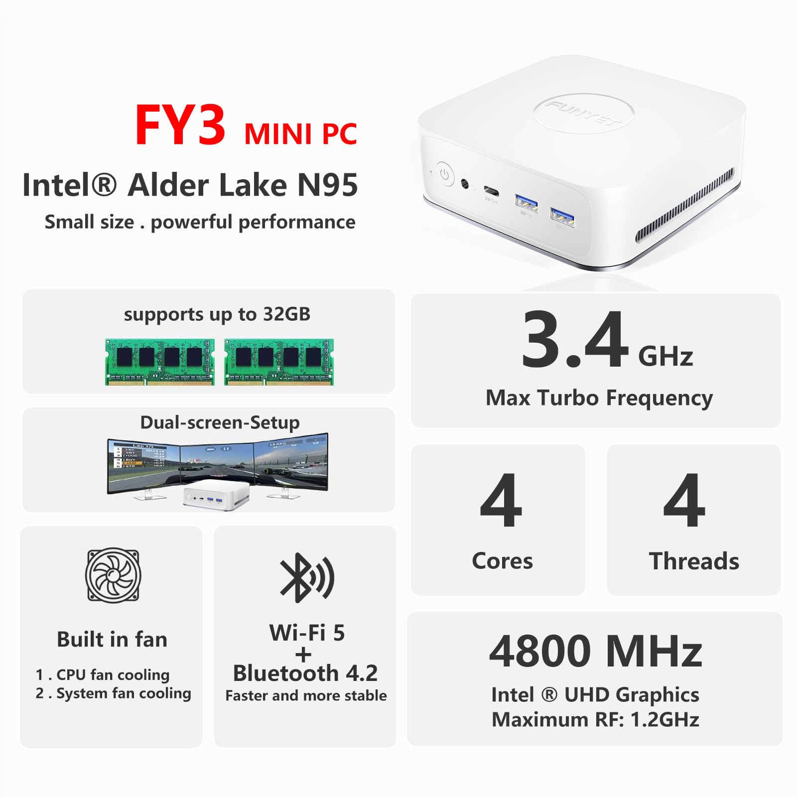 Amazon.co.jp: ミニPC 最新第12世代 ミニPC N95 Windows 11 Pro 16GB
