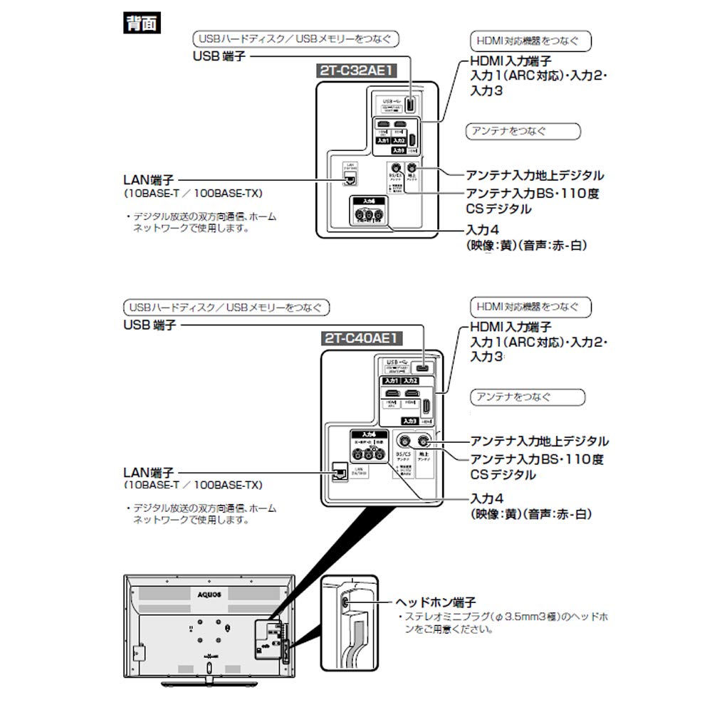 Amazon.co.jp: Sharp 2T-C40AE1 40V AQUOS Full HD LCD TV 2T-C40AE1