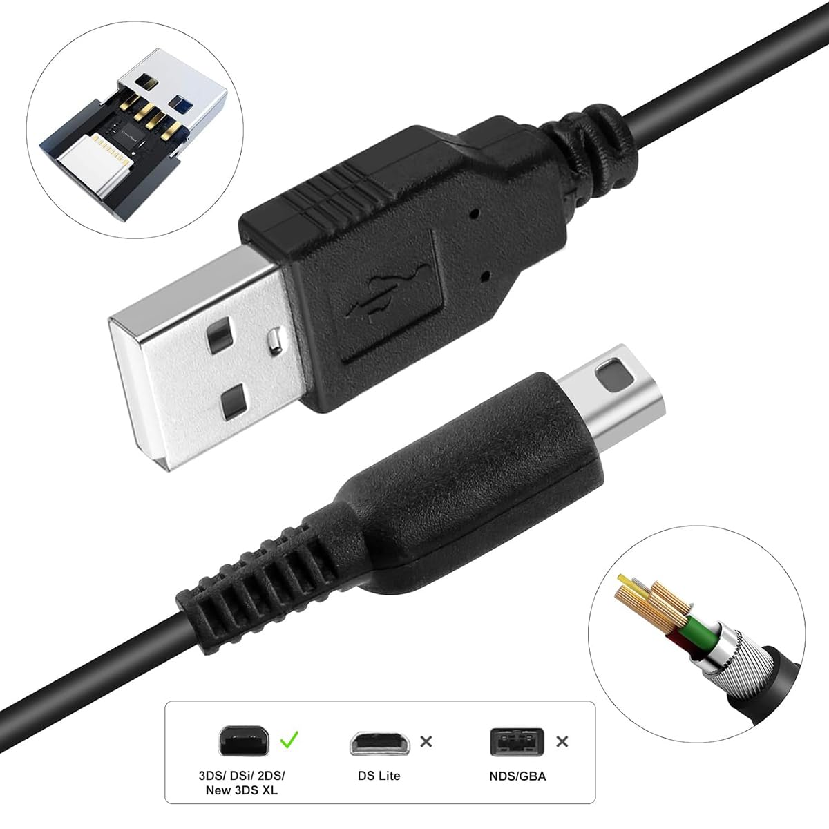 Amazon | SZSL 3DS 充電器 3DS 充電ケーブル USB電源コード 1.2m