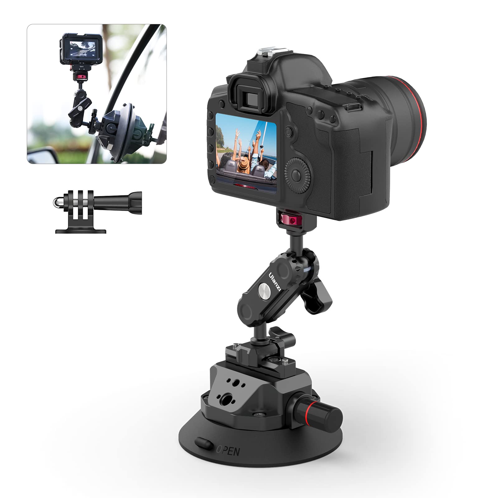 Amazon | Ulanzi SC-02 カメラ用吸盤マウント 車載マウント GoPro