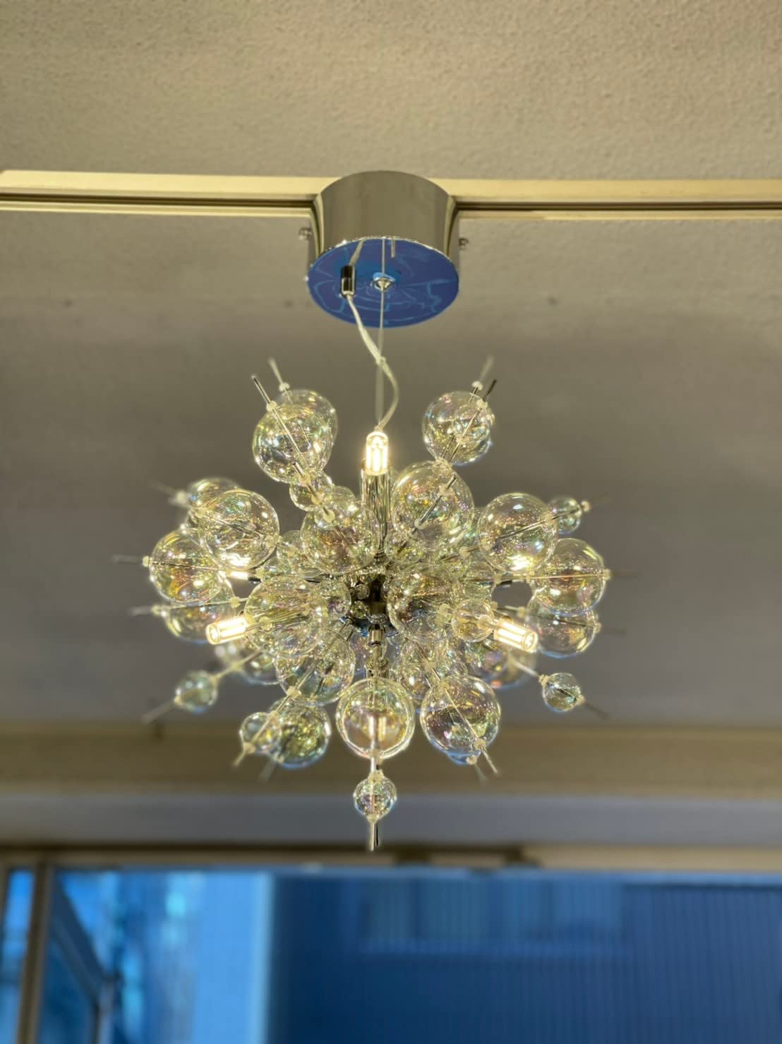 Amazon.co.jp : バブルシャンデリア ガラスペンダントライト 6灯 LED