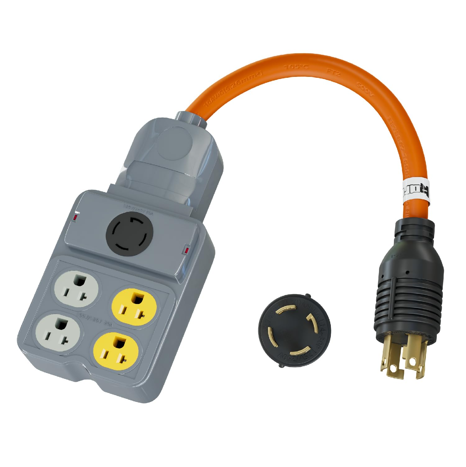 Amazon.co.jp: 発電機用電源コード L14-30P → 5-15R(2口)/5-20R(2口