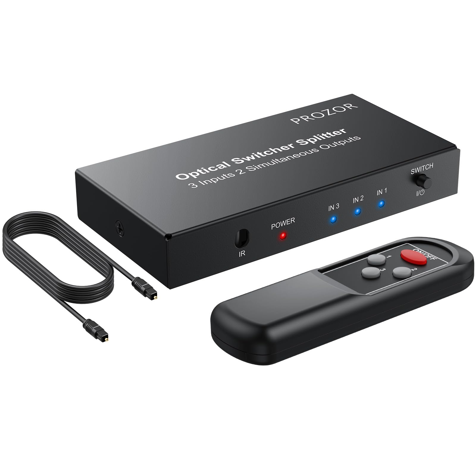 Amazon.com: PROZOR Digital Audio Switcher Splitter - 3 in 2 Out 3