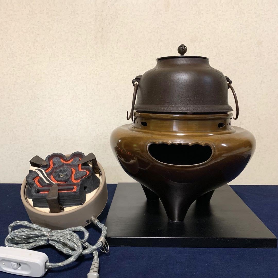 野々田風炉型電熱器【極上品】 ヒータ 囲炉裏お茶道具 野々田風炉型