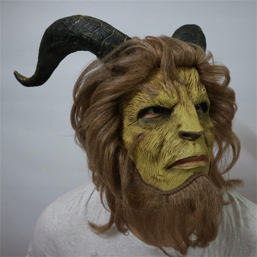 Amazon.co.jp: 美女と野獣のマスク 仮面 ハロウィン 被り物 コスプレ